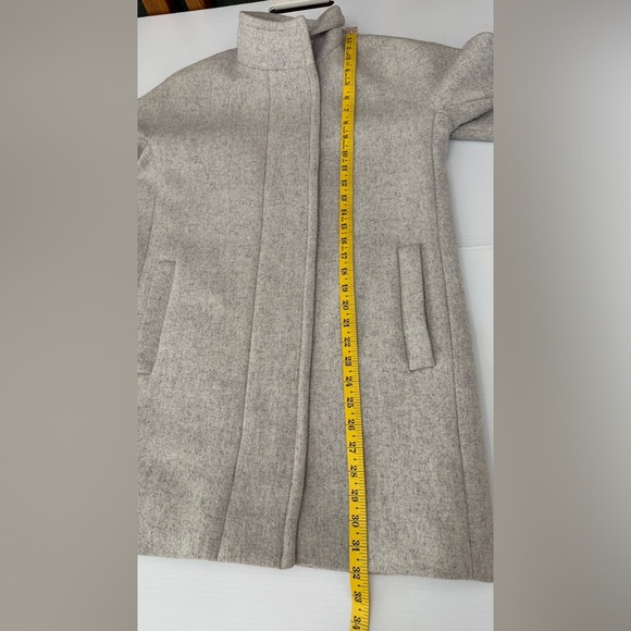 J. Crew Light Gray Factory Wool Blend City Coat Size 4 - Picture 12 of 13